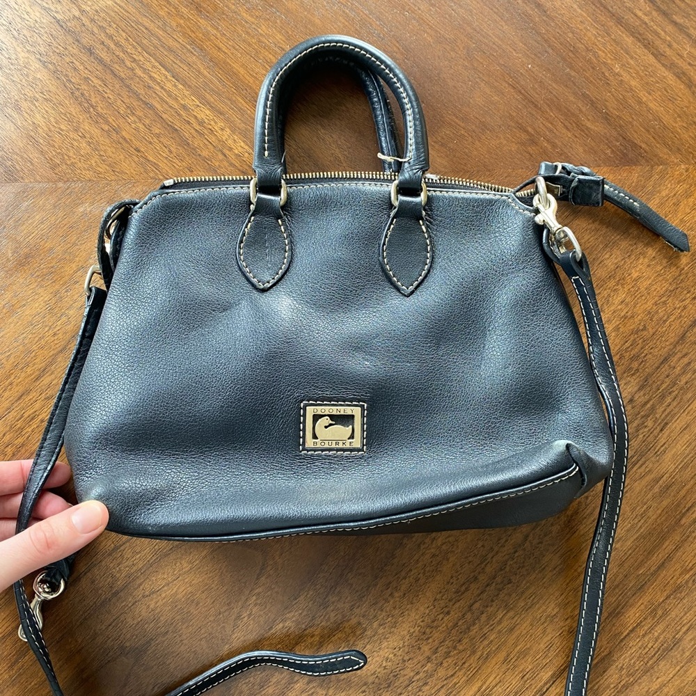 Vintage Dooney & Bourke Black Leather Dillen Satchel